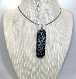 Black Pendant With Iridescent Specks