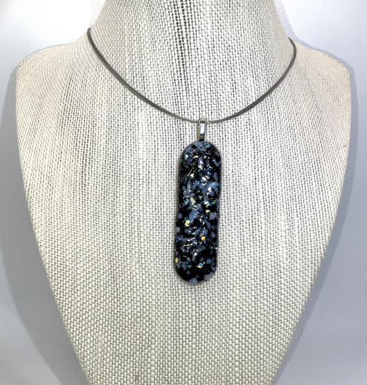 Black Pendant With Iridescent Specks