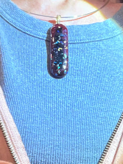 Oblong Burgundy Pendant