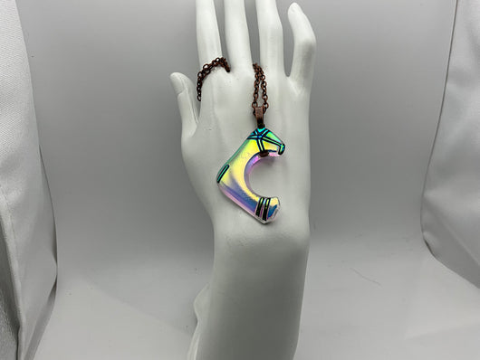 Unique Iridescent “C” Shaped Pendant