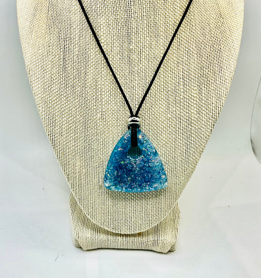 Triangular Ocean Blue Pendant