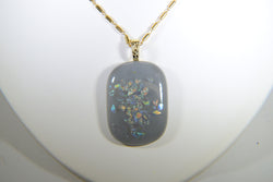 Grey with Dichroic Glass Inlay Pendant
