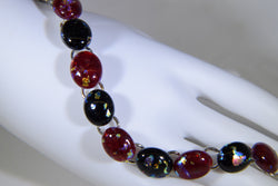 Black and Red with Iridescent Specks Bracelet