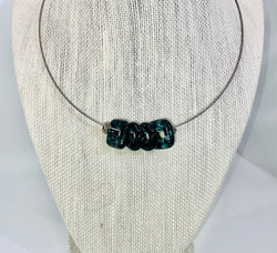 Teal Blue Four Bead Pendant