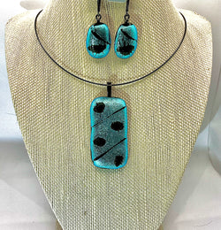 Caribbean Blue Pendant and Earring Set