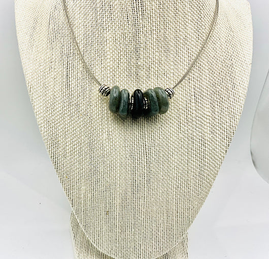 Five Beads on Neck Wire