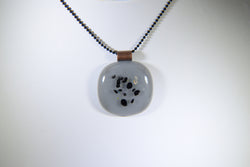 Grey Pendant with Black and Iridescent Specks