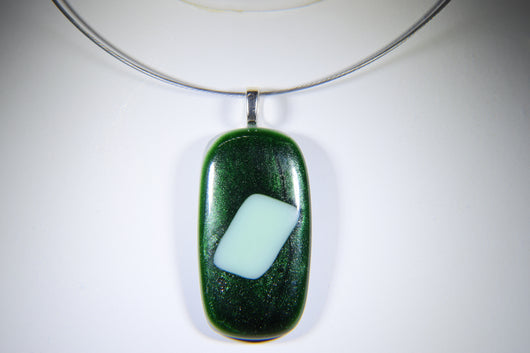 Shimmering Green Pendant with Lighter Green Accent