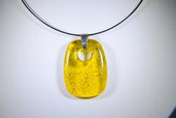 Off-Set Rectangular Lemon Yellow Pendant